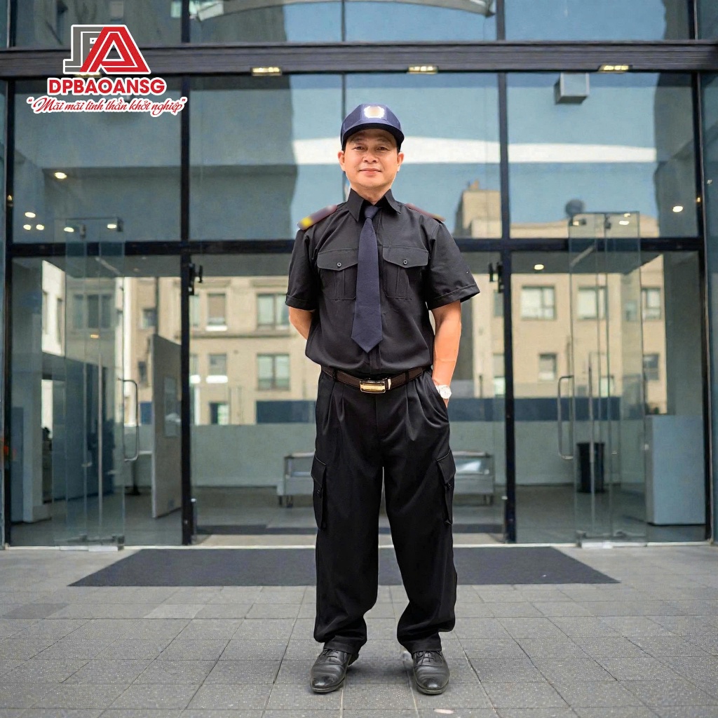 Quần Áo Bảo Vệ Màu Đen Chất Kaki Dày Dặn Cho Đội Ngũ Bảo Vệ, Chuyên Nghiệp