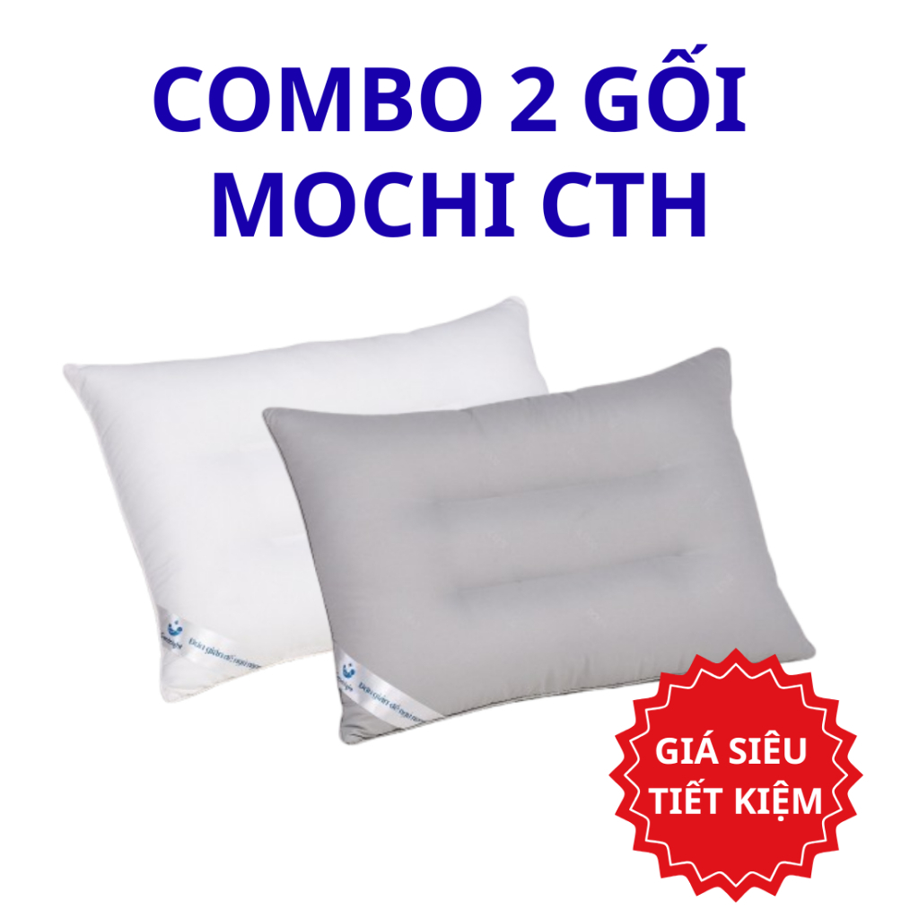 Combo 2 gối lông vũ nhân tạo định hình Goodnight Mochi, gối bông êm ái, gối khách sạn