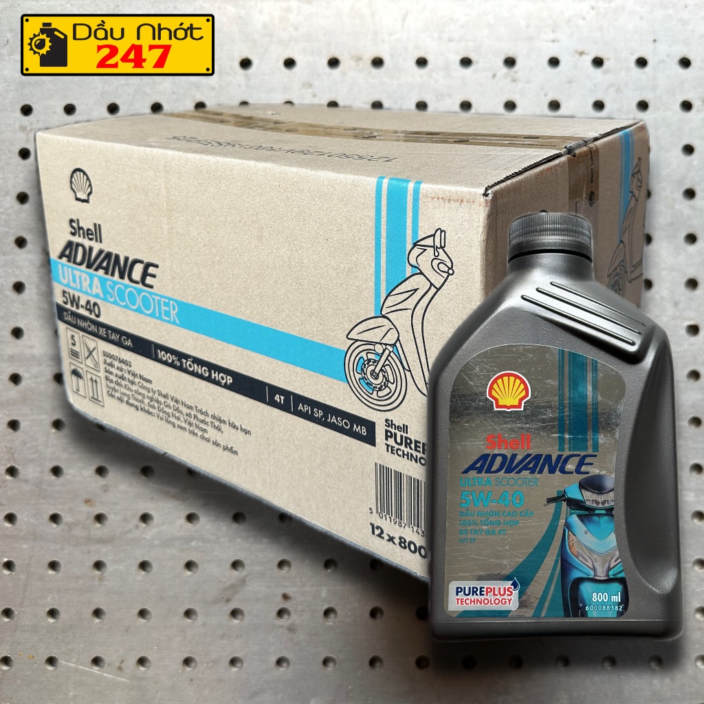 Thùng nhớt Shell Advance Ultra Scooter 5w40 800ml | Shopee Việt Nam