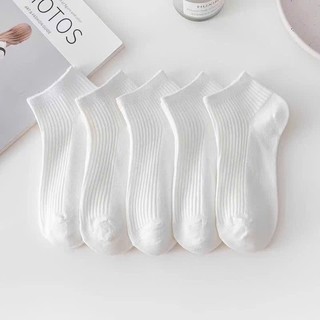 Combo 10 đôi Tất Cổ Ngắn Trơn Gân Unisex Cotton Co Giãn, Thoáng Khí, Thấm Hút Mồ Hôi, Mang Hằng Ngày