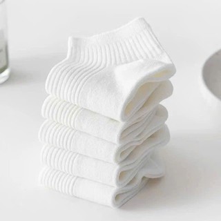 Combo 10 đôi Tất Cổ Ngắn Trơn Gân Unisex Cotton Co Giãn, Thoáng Khí, Thấm Hút Mồ Hôi, Mang Hằng Ngày