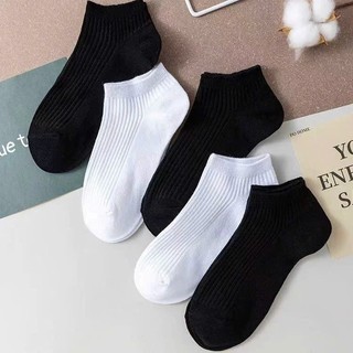 Combo 10 đôi Tất Cổ Ngắn Trơn Gân Unisex Cotton Co Giãn, Thoáng Khí, Thấm Hút Mồ Hôi, Mang Hằng Ngày