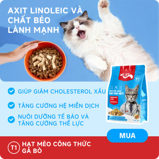 Thức Ăn Cho Mèo MRVET Dạng Hạt T1 Combo 4, 5 & 10 Gói 50G Với 30% Protein Dành Cho Mèo Mọi Lứa Tuổi