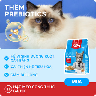 Thức Ăn Cho Mèo MRVET Dạng Hạt T1 Combo 4, 5 & 10 Gói 50G Với 30% Protein Dành Cho Mèo Mọi Lứa Tuổi