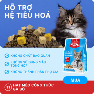 Thức Ăn Cho Mèo MRVET Dạng Hạt T1 Combo 4, 5 & 10 Gói 50G Với 30% Protein Dành Cho Mèo Mọi Lứa Tuổi