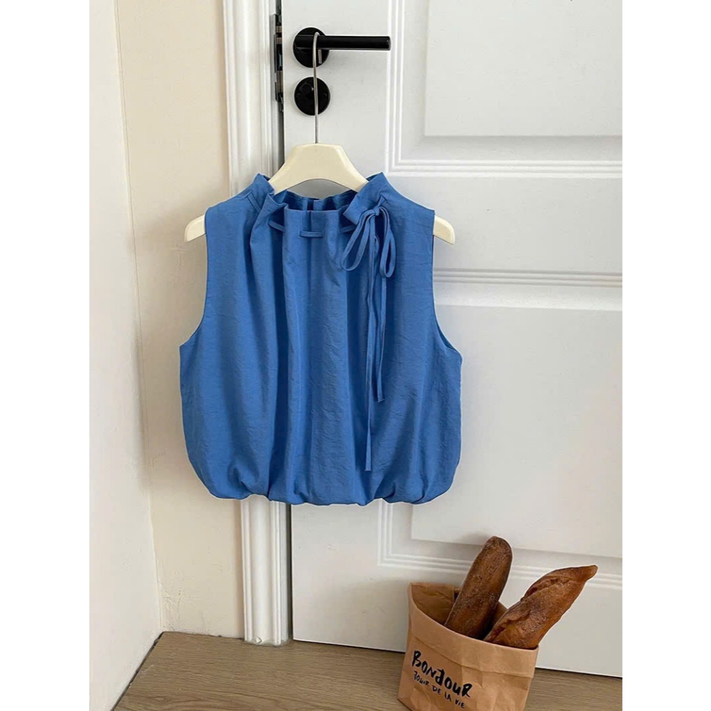 𝗦𝗶𝘅𝗱𝗼  - Áo Linen cộc tay thắt nơ