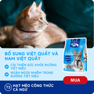 Thức Ăn Cho Mèo MRVET Dạng Hạt T3 Gói 50G Cải Thiện Sức Khoẻ Đường Tiết Niệu Cho Mèo Mọi Lứa Tuổi