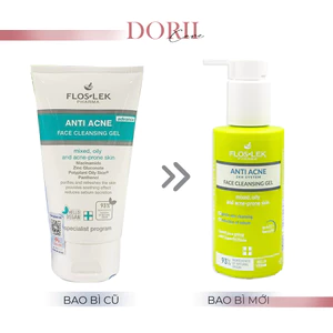 Floslek Pharma Gel Rửa Mặt Ngừa Mụn Antibacterial Face Cleansing Gel 125ml tặng khăn ướt