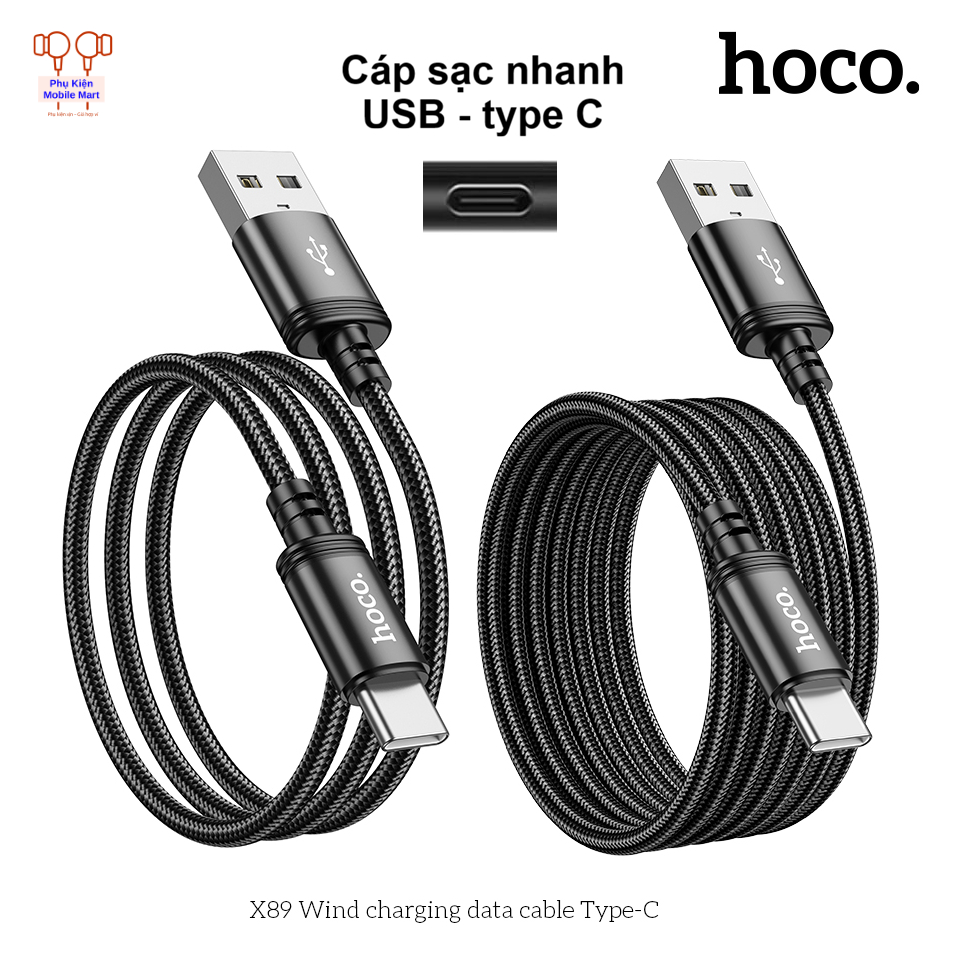 Dây Sạc Nhanh Type-C Hoco 1m / 2m – Sạc Nhanh Ổn Định, Dây Bền Chống Đứt – Dây Sạc Type-C