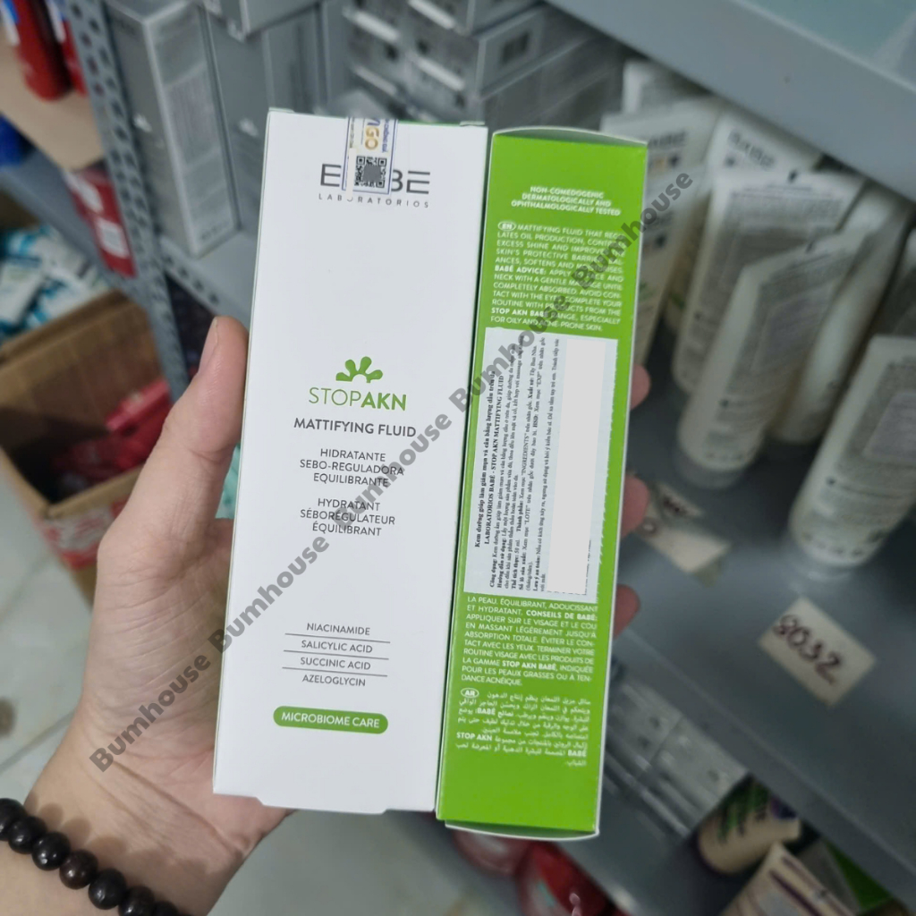 Combo làm sạch và dưỡng ẩm, giảm mụn, giảm nhờn BABE Stop AKN Purifying Cleansing Gel + Mattifying Moisturiser 50ml