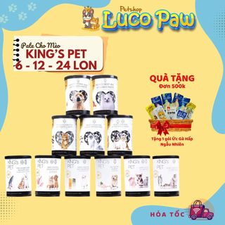 Pate Thịt Tươi King's Pet [ Lon 380g ] cho chó mèo ( Combo 12 - 24 lon )