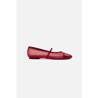 Giày búp bê OLV đế bệt phối lưới thời trang trẻ trung Dot Cap Toe Mesh Ballet Flats nhiều màu