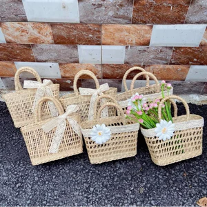Túi cói mini ⚡ SIÊU XINH ⚡ Túi cho bé gái cầm tay đi biển, chụp ảnh Vintage, decor trang trí, kiểu dáng cực đẹp