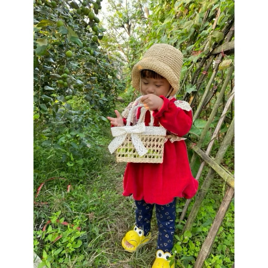 Túi cói mini ⚡ SIÊU XINH ⚡ Túi cho bé gái cầm tay đi biển, chụp ảnh Vintage, decor trang trí, kiểu dáng cực đẹp