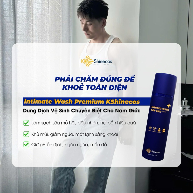 Dung Dịch Vệ Sinh Nam Giới Kshinecos Intimate Wash Cooling Hàn Quốc Hương Bạc Hà - Quà Tặng Bạn Trai
