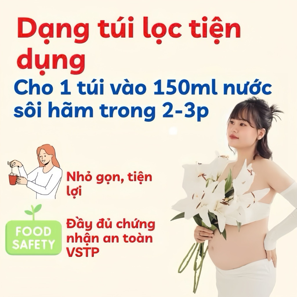 Trà Túi Lọc Lá Mâm Xôi Rừng Hà Lệ Mỹ - Làm Đẹp Niêm Mạc, Hỗ Trợ Thả Tự Nhiên Và Chuyển Phôi IVF, IUI