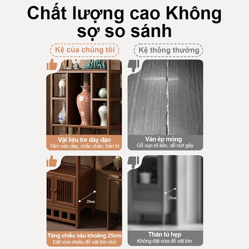Tủ Kệ Trưng Bày Bằng Gỗ Tự Nhiên Để Sách, Đồ Gốm Sứ Trang Trí Phòng Khách Phòng Làm Việc