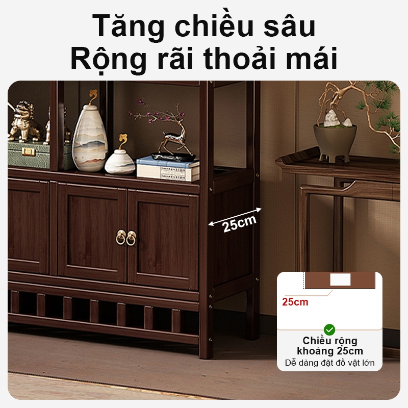 Tủ Kệ Trưng Bày Bằng Gỗ Tự Nhiên Để Sách, Đồ Gốm Sứ Trang Trí Phòng Khách Phòng Làm Việc