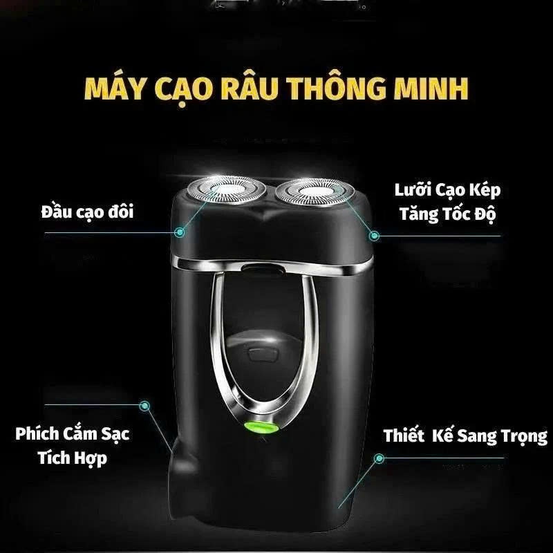 Máy Cạo Râu Nam 2 Lưỡi Mài Tự Bén Model LK-188 Mini Sang Trọng Hiện Đại [ Tặng Máy Tỉa Mũi UK ]