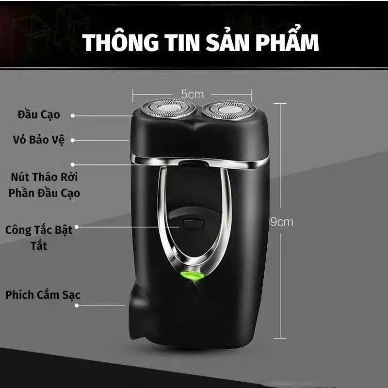 Máy Cạo Râu Nam 2 Lưỡi Mài Tự Bén Model LK-188 Mini Sang Trọng Hiện Đại [ Tặng Máy Tỉa Mũi UK ]