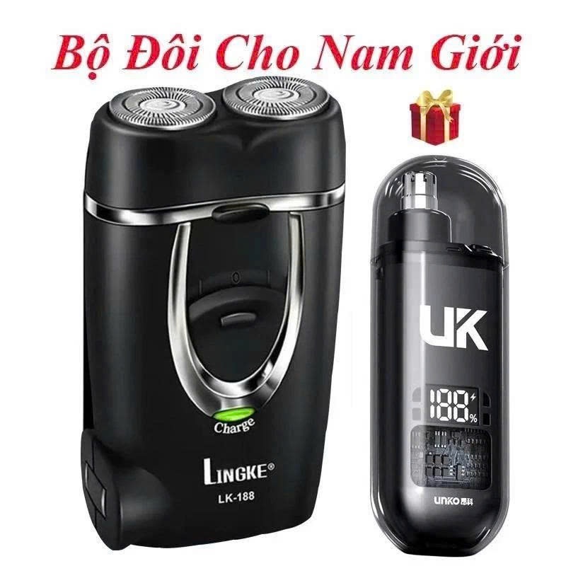 Máy Cạo Râu Nam 2 Lưỡi Mài Tự Bén Model LK-188 Mini Sang Trọng Hiện Đại [ Tặng Máy Tỉa Mũi UK ]