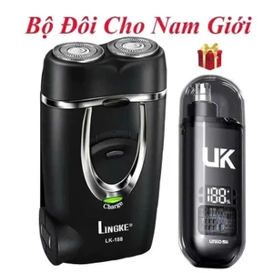 Máy Cạo Râu Nam 2 Lưỡi Mài Tự Bén Model LK-188 Mini Sang Trọng Hiện Đại [ Tặng Máy Tỉa Mũi UK ]
