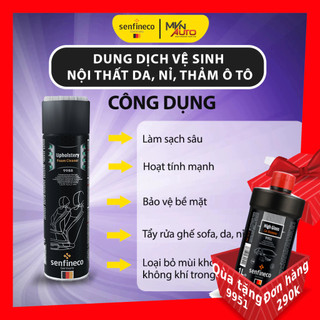 Dung dịch vệ sinh nội thất tẩy rửa ghế sofa, da, nỉ, thảm ô tô Senfineco 9988 Upholstery Foam Cleaner dung tích 650ml