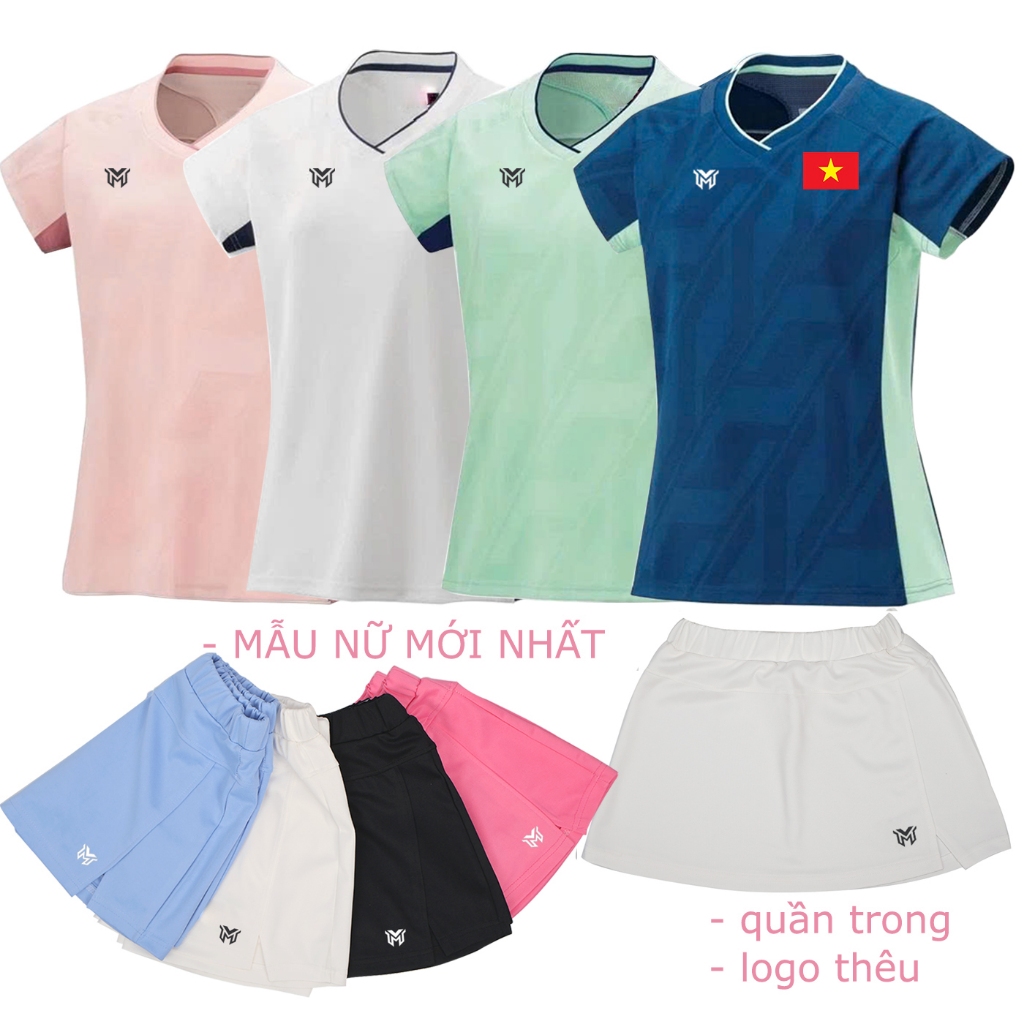 Áo Thể Thao MIXVIET Áo Cầu Lông Nữ –Chơi Cầu Lông Pickleball Bóng Bàn –Vải Mát Lạnh, Thoáng Khí, Thấm Hút Cực Tốt -TA211