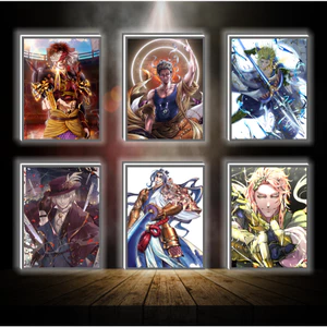 Tranh đèn led 3D đổi màu Record Of Ragnarok Tranh đèn led 3D ANIME trang trí bàn làm việc, đèn ngủ