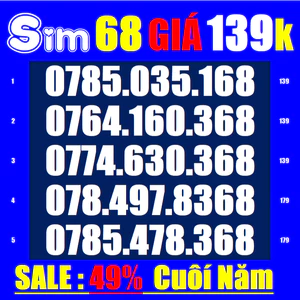SIM SỐ ĐẸP 868, Lộc Phát,Tr3.29,33,34,35,35a *SIM Mobifone được nhiều người yêu thích I Sim