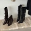 Giày Bốt Váy Đinh Tán Ống Đứng Mũi Nhọn Kiểu Dáng Thời Thượng Đế Cao 7cm