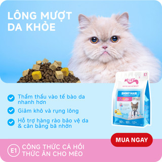 [MỚI] Hạt Cho Mèo MRVET E1 Gói 50G Dưỡng Lông Chuyên Sâu Từ Dầu Cá Tinh Khiết, 80% Đạm Động Vật