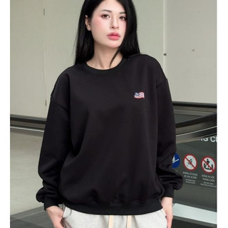 Áo Sweater (Hàng Cao Cấp)  Thêu Cờ Mỹ Cổ Tròn Dễ Thương Phong Cách Hàn Quốc Nhẹ Nhàng Chất vải nỉ hai da mềm mịn