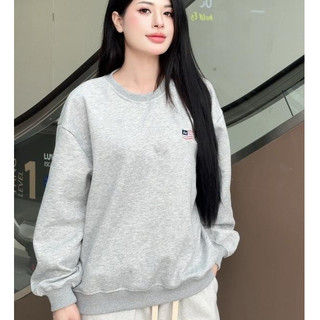 Áo Sweater (Hàng Cao Cấp)  Thêu Cờ Mỹ Cổ Tròn Dễ Thương Phong Cách Hàn Quốc Nhẹ Nhàng Chất vải nỉ hai da mềm mịn