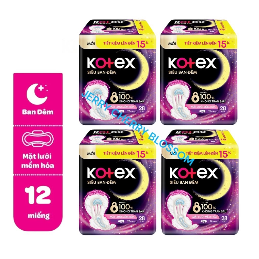 Kotex siêu ban đêm 28cm mặt lưới 12 miếng/gói