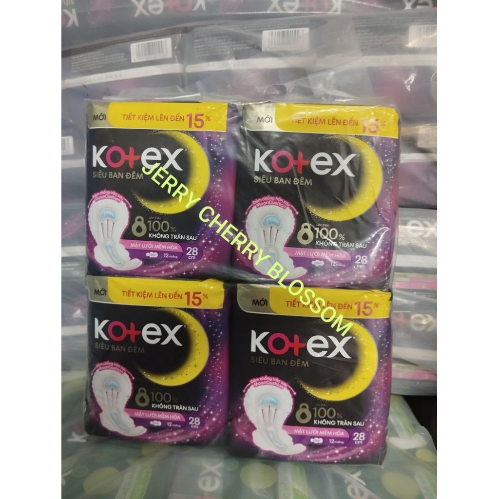 Kotex siêu ban đêm 28cm mặt lưới 12 miếng/gói