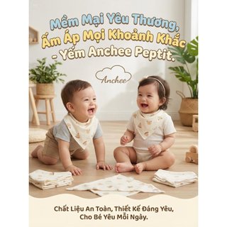 Sét 5 Yếm Tam Giác Anchee cho bé Chất Petit Có Cúc Bấm Cho Bé ( freesize 0M - 2 tuổi)