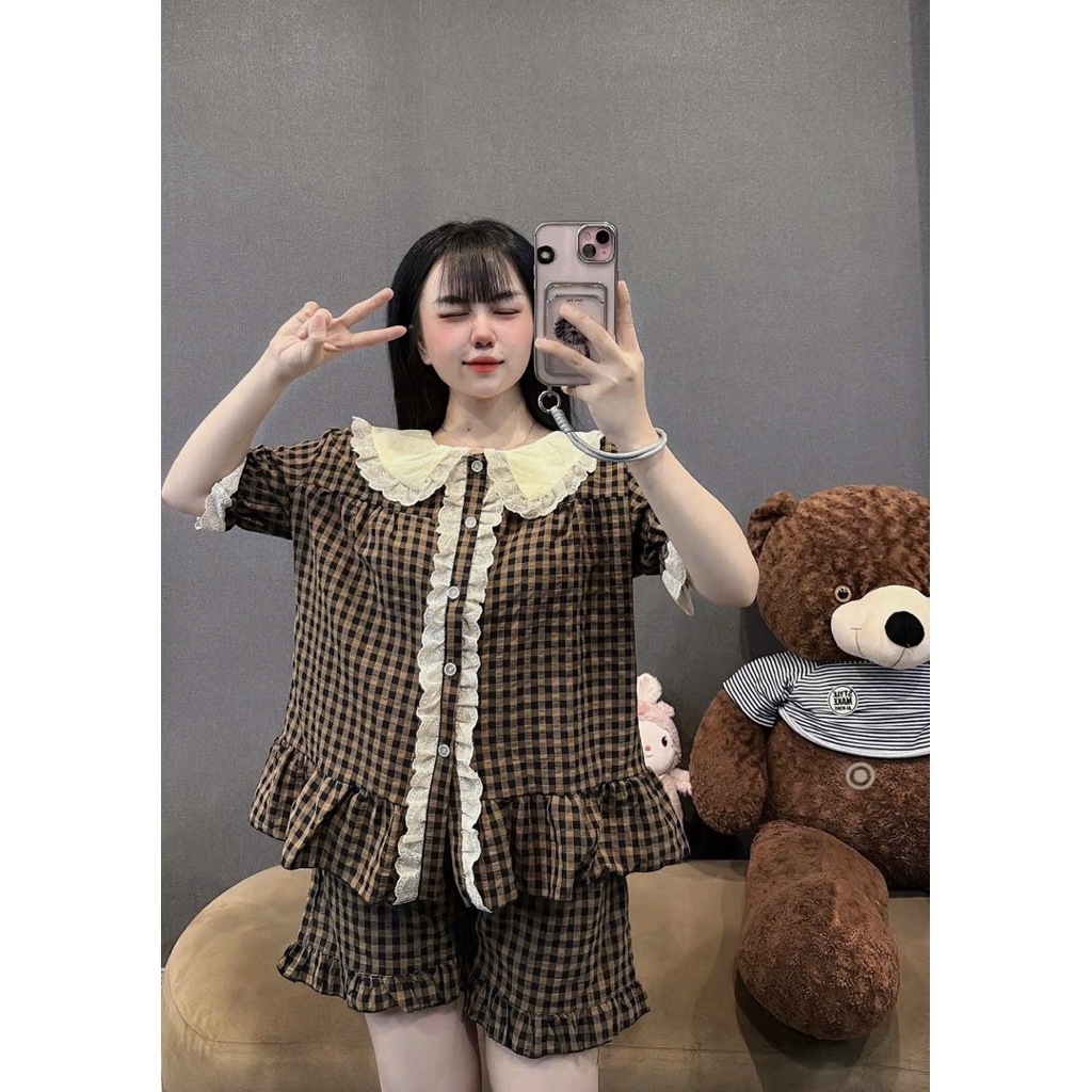 Bộ Đùi Đũi Nhung Kẻ Xinh ( 40-60kg )
