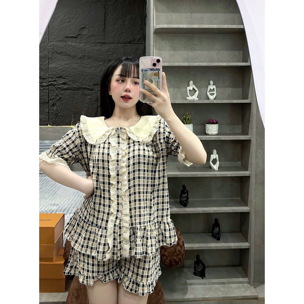 Bộ Đùi Đũi Nhung Kẻ Xinh ( 40-60kg )