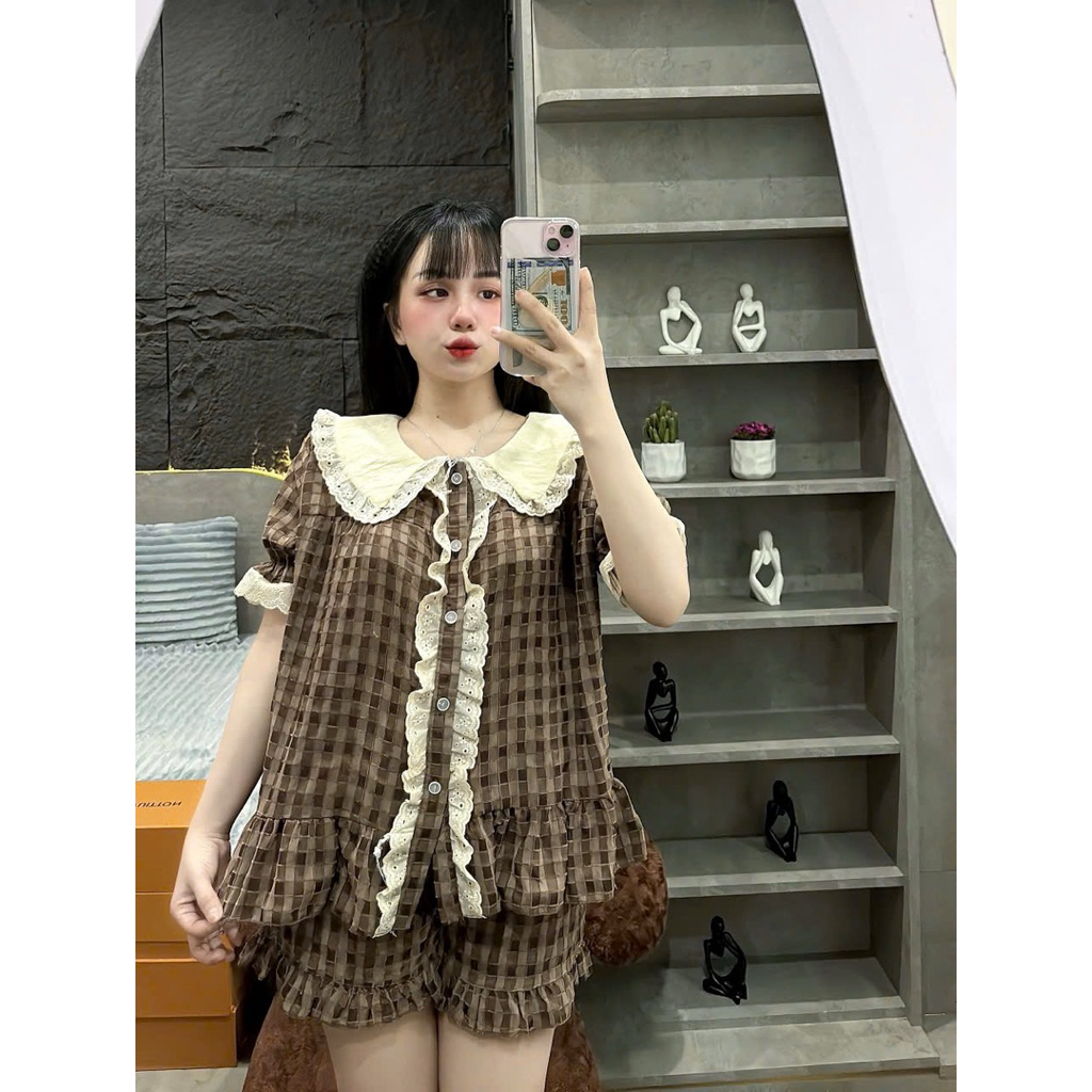 Bộ Đùi Đũi Nhung Kẻ Xinh ( 40-60kg )