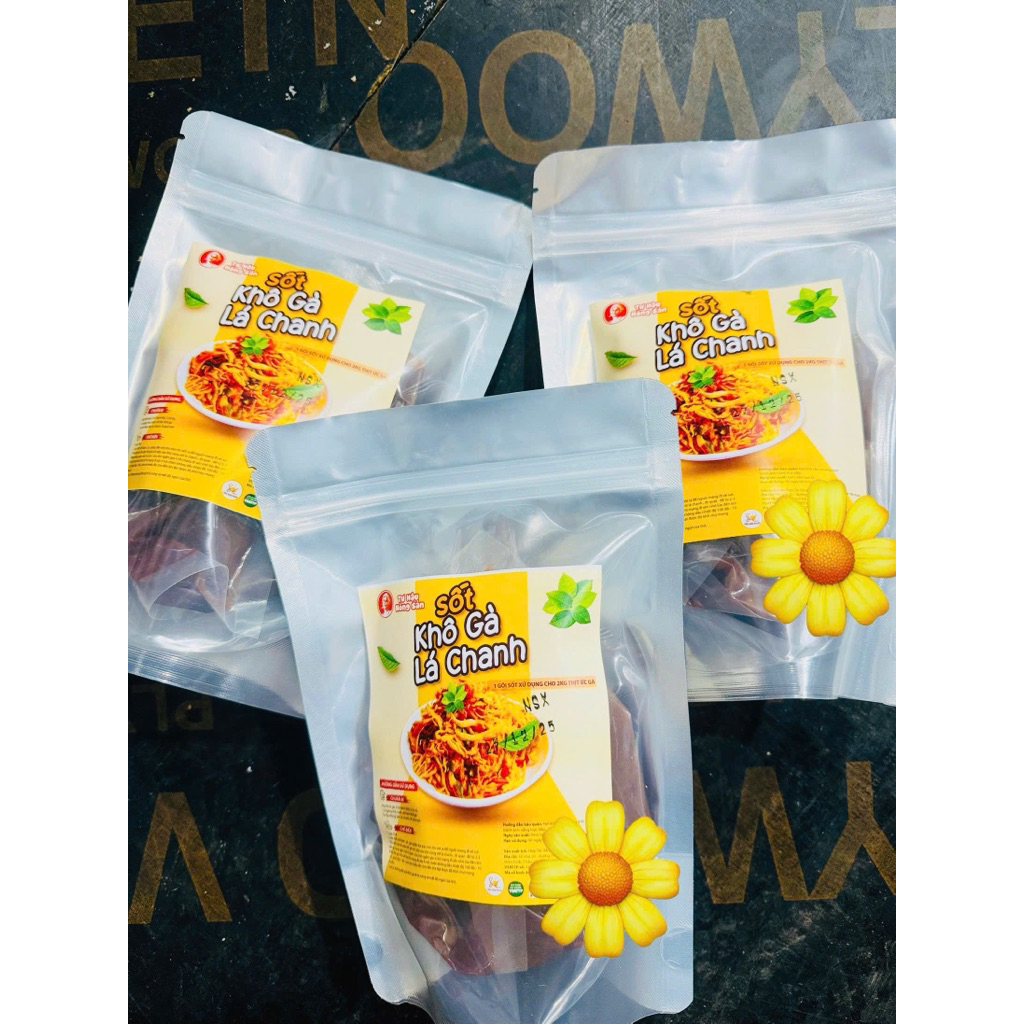 Sốt Khô Gà Lá Chanh ngon chuẩn vị ,gói 350g làm được 2kg ức gà