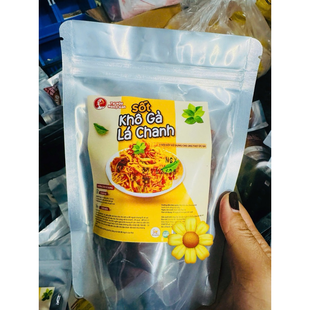 Sốt Khô Gà Lá Chanh ngon chuẩn vị ,gói 350g làm được 2kg ức gà