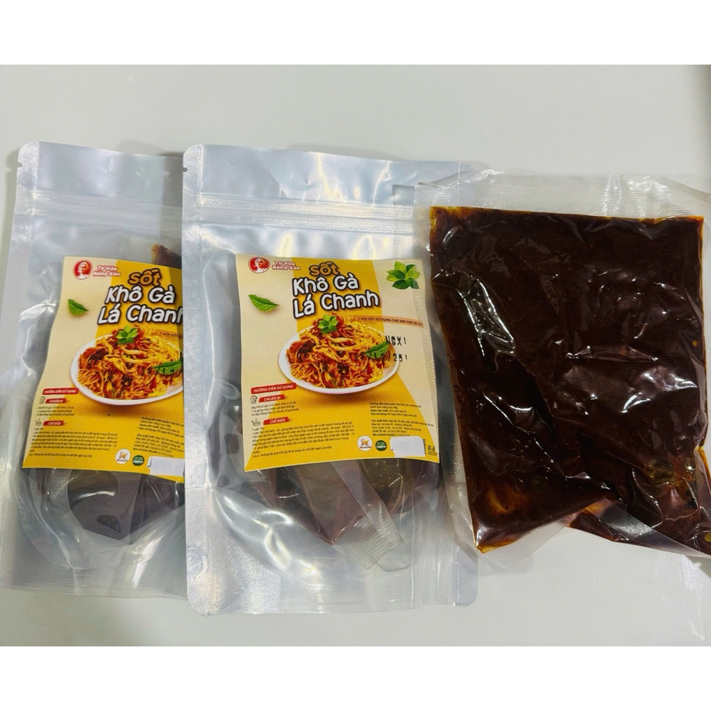 Sốt Khô Gà Lá Chanh ngon chuẩn vị ,gói 350g làm được 2kg ức gà