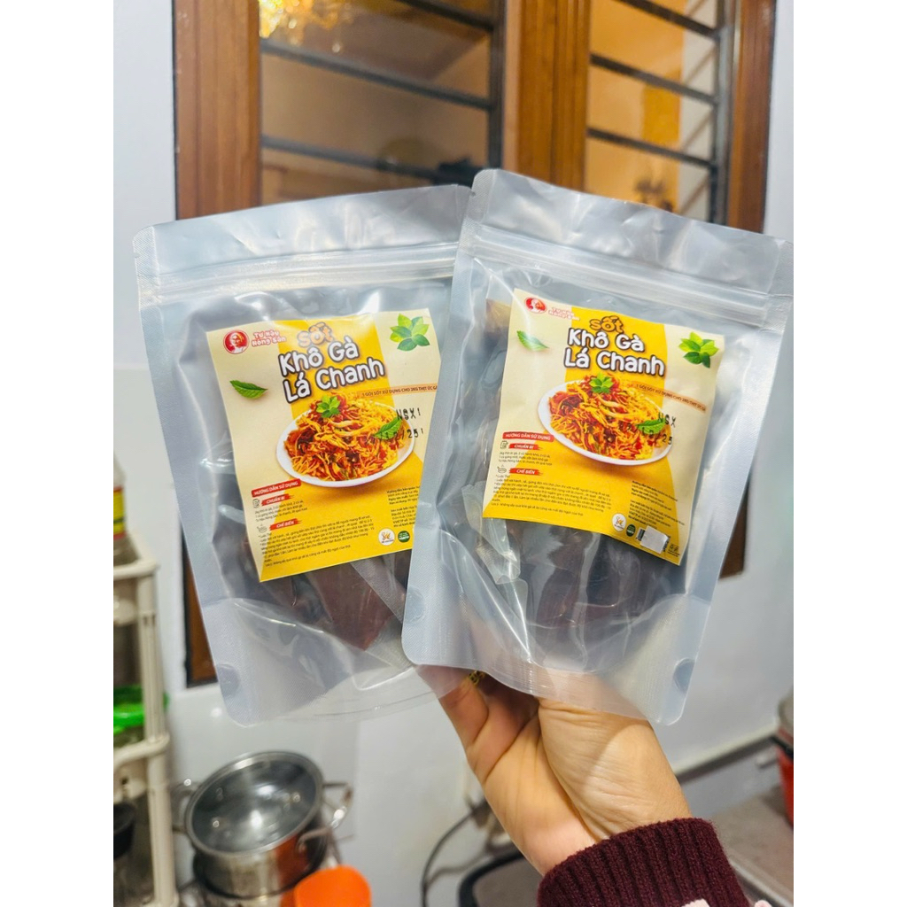 Sốt Khô Gà Lá Chanh ngon chuẩn vị ,gói 350g làm được 2kg ức gà