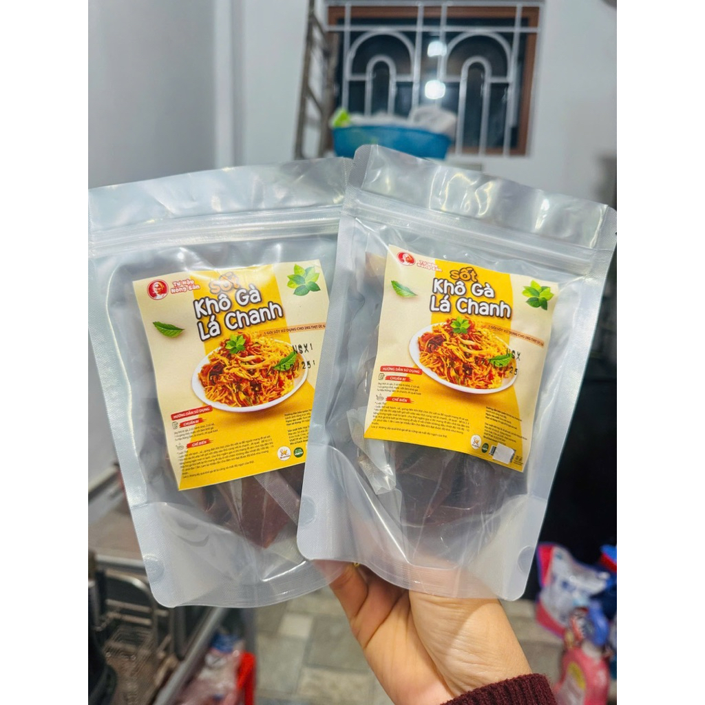 Sốt Khô Gà Lá Chanh ngon chuẩn vị ,gói 350g làm được 2kg ức gà