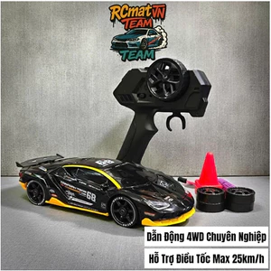 Xe Mini Drift điều khiển từ xa tốc độ cao 25km/h mini 4WD 1/24 bền có điều tốc - có loại gyro, servo