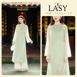 LASY Thời Trang Nữ| Áo Dài Ren Hoa Phối Lưới Tay Dài Kèm Quần - Tôn Vẻ Quý Phái AD1482