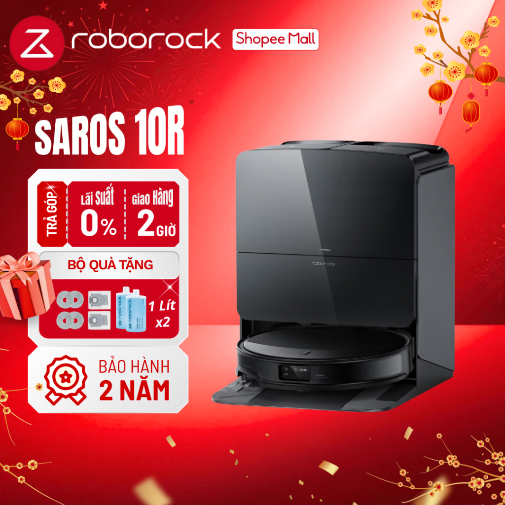 Robot hút bụi lau nhà Roborock Saros 10R – Phiên bản Quốc Tế – Bảo hành 24 tháng