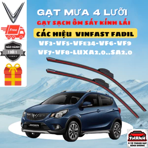 Gạt Mưa Ô Tô VINFAST FADIL, LUX A, LUX SA, VFe34, VF3, VF5, VF6, VF7, VF8, VF9, HERIO, LIMO GREEN, Silicon 4 Lưỡi. 4L