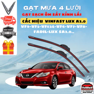 Gạt Mưa Ô Tô VINFAST LUX A, LUX SA, HERIO, LIMO GREEN, VFe34, VF3, VF5, VF6, VF7, VF8, VF9, FADIL, Silicon 4 Lưỡi. VF4L
